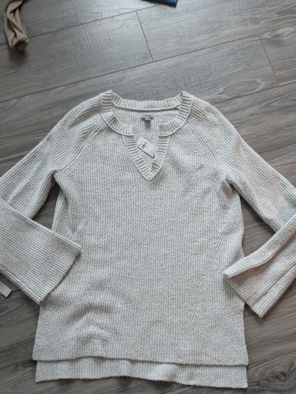 Cozy Ivory Ribbed V-Neck Women's Sweater